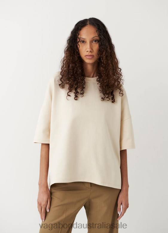 Vagabond 8642P260 Off White textile Women BOXY T-SHIRT Apparel